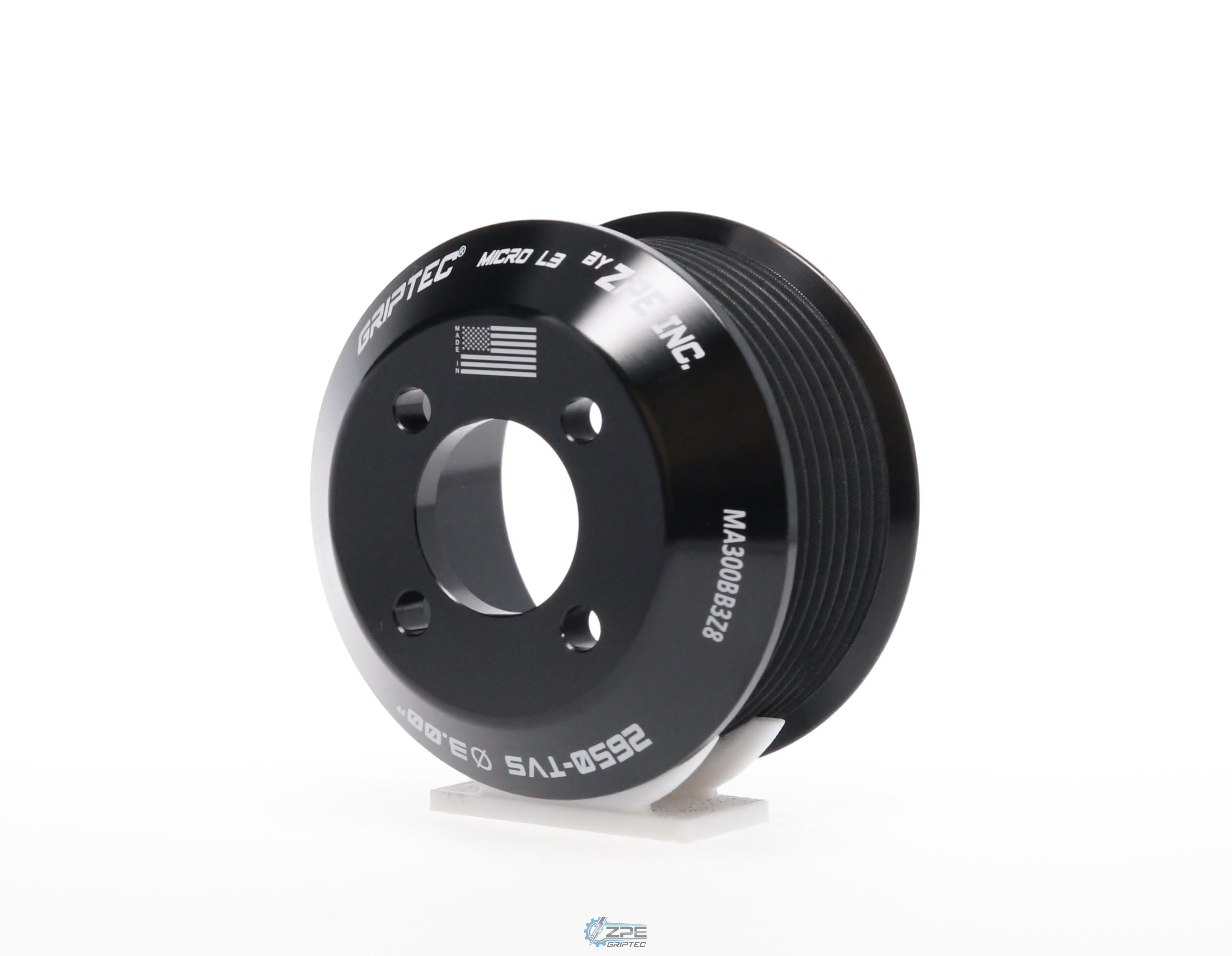 3.00" 8 Rib ZPE GripTec® 2pc Magnuson LSA/LT4 2650 TVS L3 Black Pulley Only